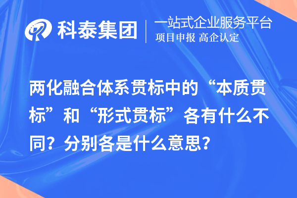 兩化融合體系貫標(biāo)中的“本質(zhì)貫標(biāo)”和“形式貫標(biāo)”各有什么不同？分別各是什么意思？