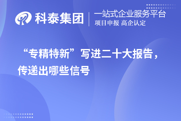 “專精特新”寫進(jìn)二十大報告，傳遞出哪些信號