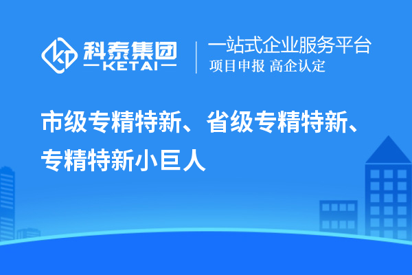 市級專精特新、省級專精特新、專精特新小巨人