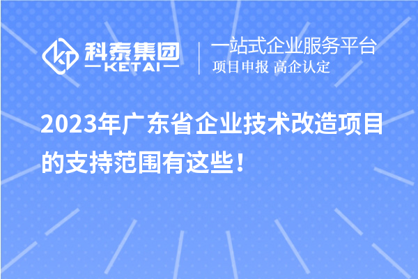 2023年廣東省企業(yè)技術(shù)改造項(xiàng)目的支持范圍有這些！