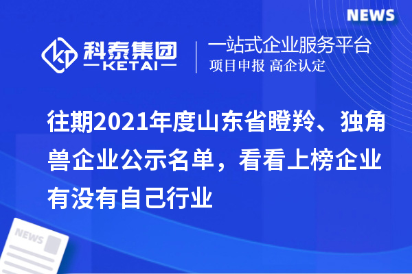 往期2021年度山東省瞪羚、獨(dú)角獸企業(yè)公示名單，看看上榜企業(yè)有沒(méi)有自己行業(yè)