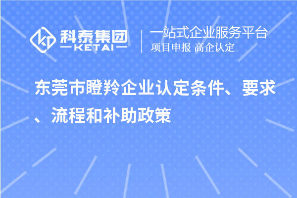 東莞市瞪羚企業(yè)認(rèn)定條件、要求、流程和補助政策