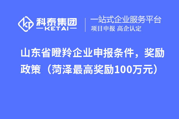 山東省瞪羚企業(yè)申報條件，獎勵政策（菏澤最高獎勵100萬元）