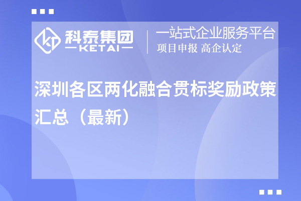 深圳各區(qū)兩化融合貫標(biāo)獎(jiǎng)勵(lì)政策匯總（最新）