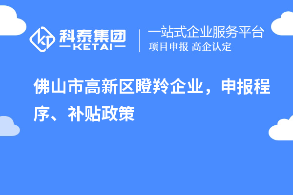 佛山市高新區(qū)瞪羚企業(yè)，申報(bào)程序、補(bǔ)貼政策