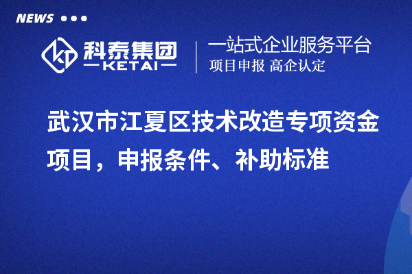 武漢市江夏區(qū)技術改造專項資金項目，申報條件、補助標準