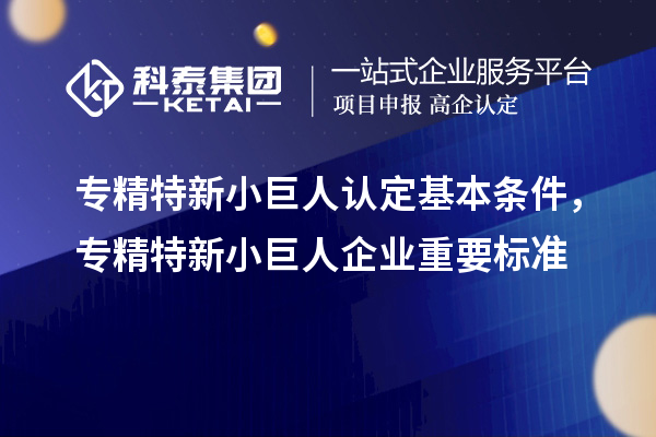 專精特新小巨人認定基本條件，專精特新小巨人企業(yè)重要標準
