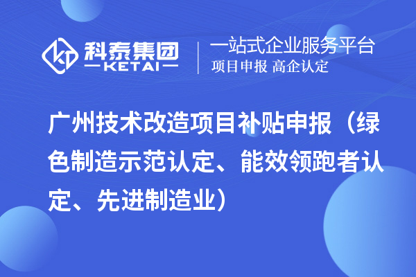 廣州技術(shù)改造項(xiàng)目補(bǔ)貼申報(bào)（綠色制造示范認(rèn)定、能效領(lǐng)跑者認(rèn)定、先進(jìn)制造業(yè)）