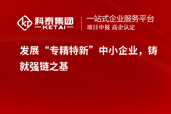 發(fā)展“專精特新”中小企業(yè)，鑄就強(qiáng)鏈之基