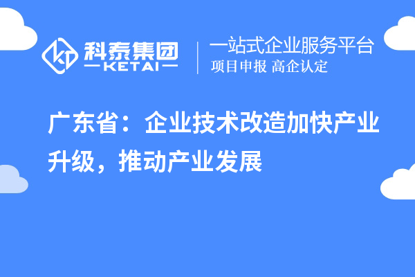 廣東省：企業(yè)技術(shù)改造加快產(chǎn)業(yè)升級(jí)，推動(dòng)產(chǎn)業(yè)發(fā)展