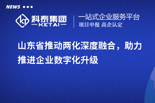山東省推動(dòng)兩化深度融合，助力推進(jìn)企業(yè)數(shù)字化升級(jí)