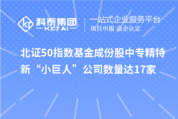 北證50指數(shù)基金成份股中專(zhuān)精特新“小巨人”公司數(shù)量達(dá)17家