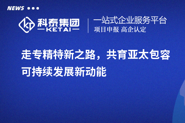 走專精特新之路，共育亞太包容可持續(xù)發(fā)展新動(dòng)能