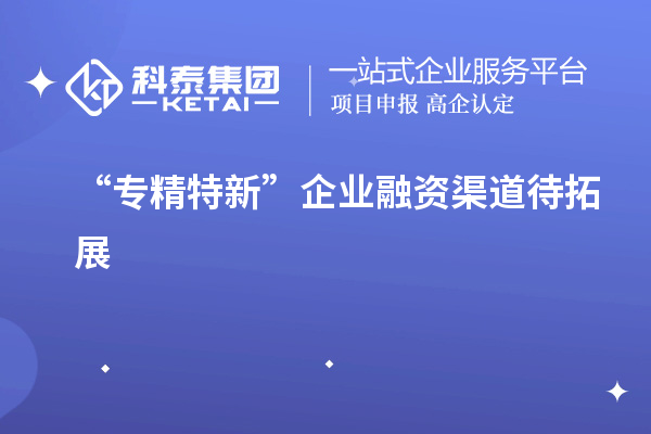 “專(zhuān)精特新”企業(yè)融資渠道待拓展