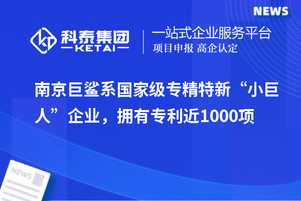 南京巨鯊系國(guó)家級(jí)專精特新“小巨人”企業(yè)，擁有專利近1000項(xiàng)
