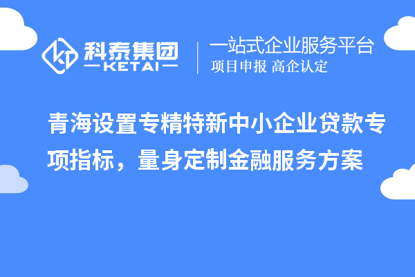 青海設(shè)置專精特新中小企業(yè)貸款專項指標，量身定制金融服務方案