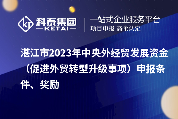 湛江市2023年中央外經(jīng)貿(mào)發(fā)展資金（促進(jìn)外貿(mào)轉(zhuǎn)型升級事項）申報條件、獎勵