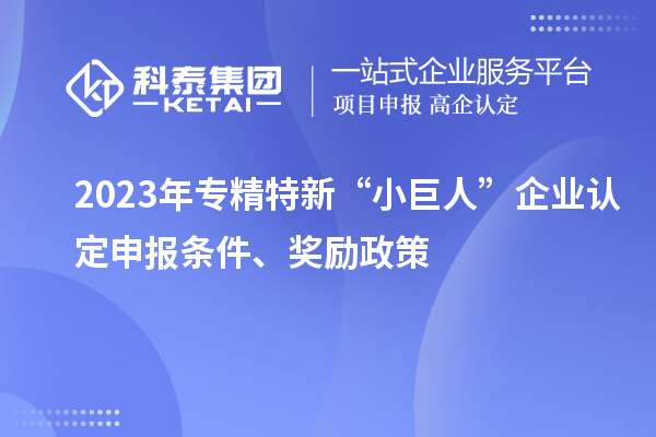 2023年專精特新“小巨人”企業(yè)認(rèn)定申報條件、獎勵政策