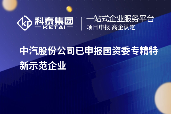 中汽股份公司已申報(bào)國(guó)資委專(zhuān)精特新示范企業(yè)