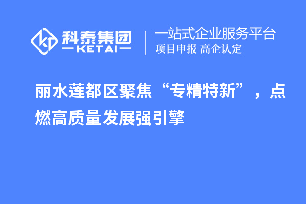 麗水蓮都區(qū)聚焦“專(zhuān)精特新”，點(diǎn)燃高質(zhì)量發(fā)展強(qiáng)引擎