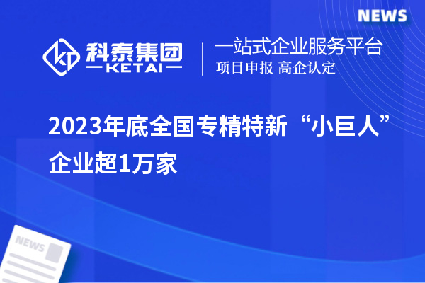 2023年底全國(guó)專精特新“小巨人”企業(yè)超1萬(wàn)家