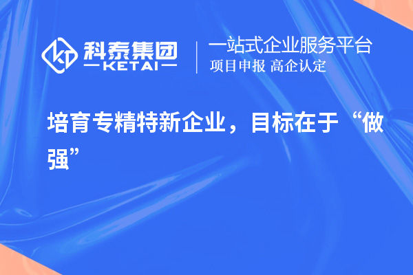 培育專精特新企業(yè)，目標(biāo)在于“做強(qiáng)”