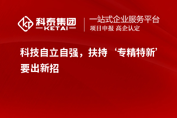 科技自立自強(qiáng)，扶持‘專(zhuān)精特新’要出新招