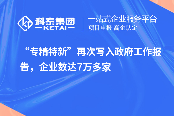 “專精特新”再次寫入政府工作報(bào)告，企業(yè)數(shù)達(dá)7萬(wàn)多家