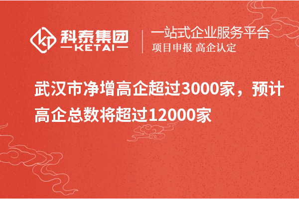 武漢市凈增高企超過3000家，預(yù)計高企總數(shù)將超過12000家