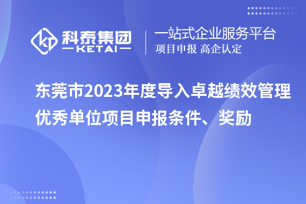 東莞市2023年度導(dǎo)入卓越績(jī)效管理優(yōu)秀單位項(xiàng)目申報(bào)條件、獎(jiǎng)勵(lì)
