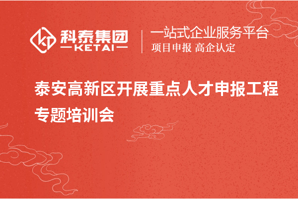 泰安高新區(qū)開展重點人才申報工程專題培訓會