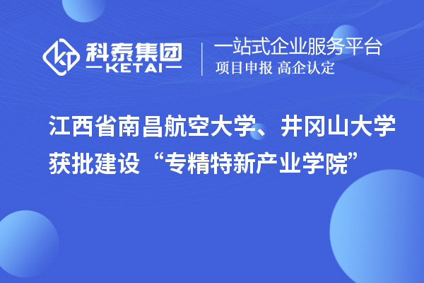江西省南昌航空大學(xué)、井岡山大學(xué)獲批建設(shè)“專精特新產(chǎn)業(yè)學(xué)院”