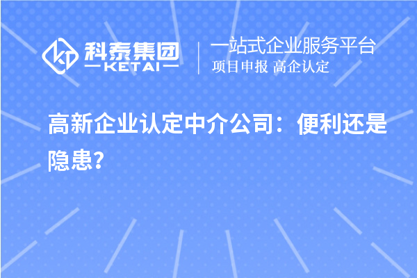 高新企業(yè)認(rèn)定中介公司：便利還是隱患？