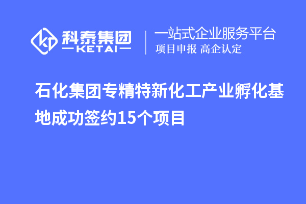 石化集團(tuán)專精特新化工產(chǎn)業(yè)孵化基地成功簽約15個項(xiàng)目