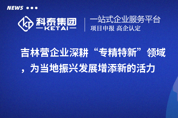 吉林營(yíng)企業(yè)深耕“專精特新”領(lǐng)域，為當(dāng)?shù)卣衽d發(fā)展增添新的活力
