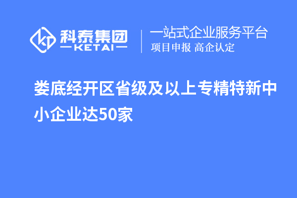 婁底經開區(qū)省級及以上專精特新中小企業(yè)達50家