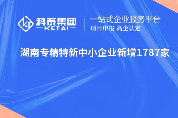 湖南專(zhuān)精特新中小企業(yè)新增1787家
