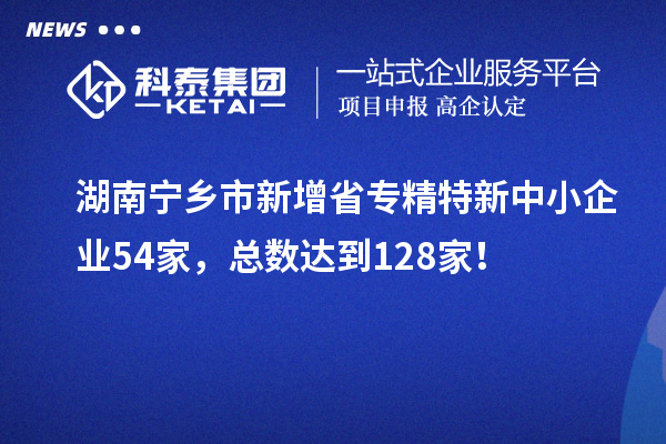 湖南寧鄉(xiāng)市新增省專精特新中小企業(yè)54家，總數(shù)達到128家！