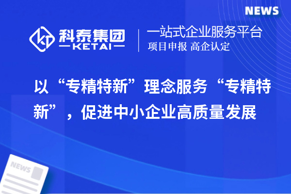 以“專精特新”理念服務(wù)“專精特新”，促進(jìn)中小企業(yè)高質(zhì)量發(fā)展