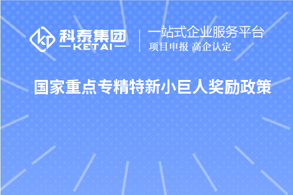 國(guó)家重點(diǎn)專精特新小巨人獎(jiǎng)勵(lì)政策