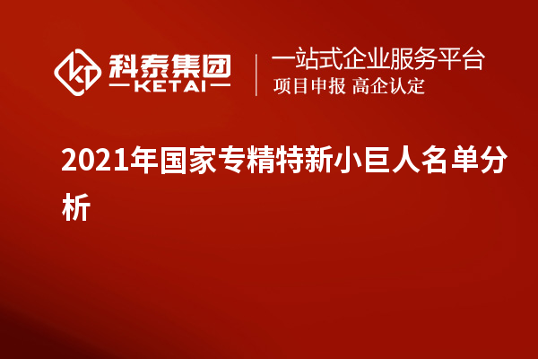 2021年國(guó)家專(zhuān)精特新小巨人名單分析