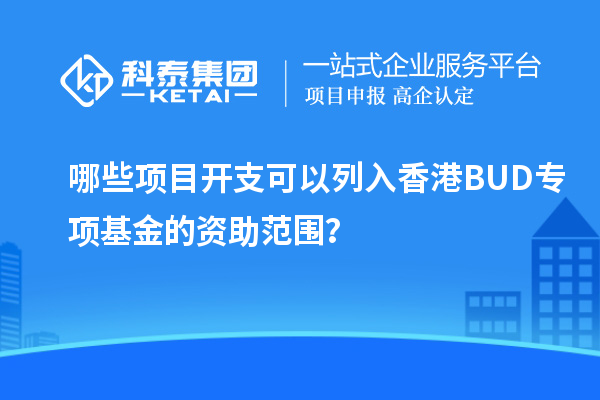 哪些項目開支可以列入香港BUD專項基金的資助范圍？