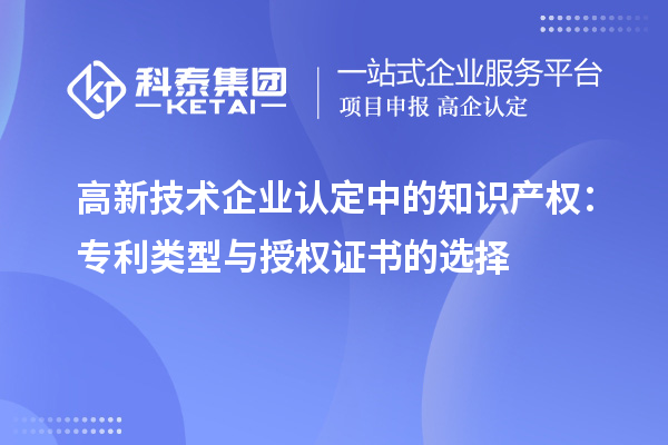 高新技術(shù)企業(yè)認(rèn)定中的知識(shí)產(chǎn)權(quán)：專利類型與授權(quán)證書的選擇