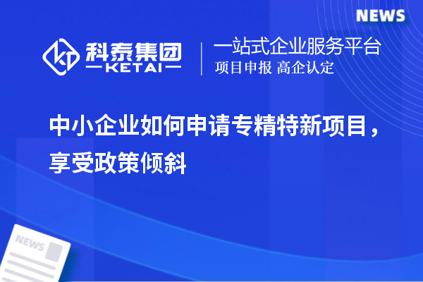 中小企業(yè)如何申請專精特新項目，享受政策傾斜