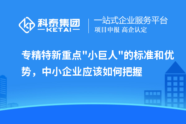 專精特新重點小巨人的標(biāo)準(zhǔn)和優(yōu)勢，中小企業(yè)應(yīng)該如何把握