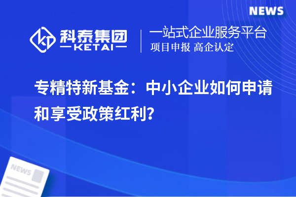 專精特新基金：中小企業(yè)如何申請和享受政策紅利？