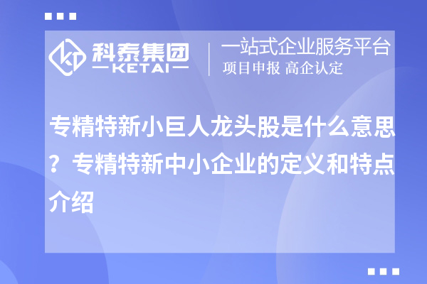 專精特新小巨人龍頭股是什么意思？<a href=http://www.hsloq2267.cn/fuwu/zhuanjingtexin.html target=_blank class=infotextkey>專精特新中小企業(yè)</a>的定義和特點(diǎn)介紹