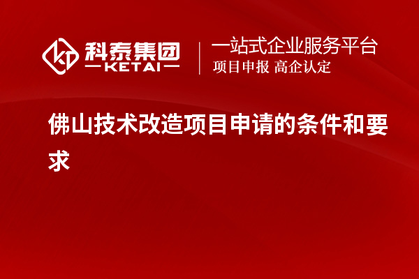 佛山技術(shù)改造項(xiàng)目申請(qǐng)的條件和要求