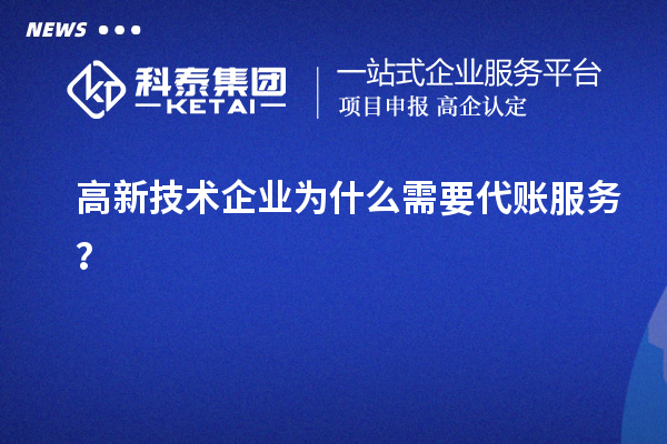 高新技術(shù)企業(yè)為什么需要代賬服務(wù)？