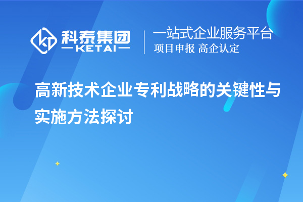 高新技術(shù)企業(yè)專利戰(zhàn)略的關(guān)鍵性與實施方法探討		 		
